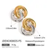 Pendientes Roscados Modernos Minimalistas Elegantes y Silenciosos de Acero Inoxidable con Bloques de Color, Pendientes de Lujo Ligero de Gama Alta con un Toque de Lujo de Nicho, Transfronterizos