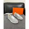 Zapatos Casuales de Tela para Hombre con Parches de Cuero Genuino Gamuza HMS Estilo Versátil de Cordones Bajos Transfronterizos Planos