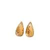 Escamas Doradas Brillantes, Pendientes de Gota de Agua Dorada como el Hielo, Diseño Único de Nicho, Accesorios Metálicos de Moda de Gama Alta