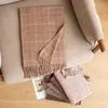 Cachecol de imitação de caxemira para mulheres, versão coreana, novo estilo de inverno, xale quente versátil de alta qualidade, xale para ar condicionado e aquecedor de pescoço com estampa pied-de-poule