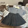 Conjunto de saia de verão para meninas Lime 2025, novo conjunto de duas peças de saia de verão para meninas da moda