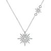 Fuegos Artificiales Plata 925 Collar de Girasol para Mujer Cadena para Clavícula Sol Luna Estrella Día de San Valentín Joyería Europea y Americana Venta al por Mayor Transfronteriza Tendencia