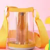Tapa Transparente Anticaídas para Taza de Agua Portátil de Gran Capacidad Tapa para Termo Aislado Cubierta de Taza Portátil de Dibujos Animados Cruzada Venta al por Mayor