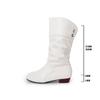 Cross-border Novo plus size Lace-up Botas altas finas femininas Outono e inverno Branco Estudante Botas de couro de salto grosso Amazon