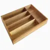 Porta-talheres de Madeira para Cozinha Organizador de Gaveta, 5 Compartimentos Bandeja para Talheres, Divisor de Armazenamento de Utensílios de Madeira Natural Acácia Bambu para Gaveta de Cozinha Armazenamento de Colher Garfo Faca Gadget