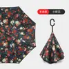 Paraguas Invertido Automático de Doble Capa con Mango Largo para Hombres y Mujeres, Protección Solar, Lluvia o Sol, Parasol Grande de Doble Capa Resistente al Viento para Montar en el Coche