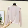 Camiseta Térmica de Manga Larga para Mujer, Cuello Medio Grueso, Cepillada, Corte Ajustado, Otoño/Invierno, con Borrego, Engrosada, Top Casual