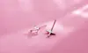 Pendientes de plata de ley s925 para mujer, modelo de avión, pendientes cepillados, venta al por mayor, moda coreana, personalidad, pendientes simples creativos