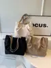 Bolsa de Cor Sólida Grande Capacidade Feminina Outono 2024 Nova Moda Bolsa Tote Simples Bolsa de Ombro Versátil Bolsa para Trabalho e Escola
