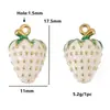 Pingente de Morango Branco Vermelho Óleo Sólido Tridimensional de Aço Inoxidável Acessórios DIY Pingente de Chaveiro de Bolsa