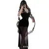 Vestido de Noiva Escuro Lingerie Cosplay Renda Véu Adereços de Cabeça Halloween Gótico Adereços para Fotos qqny