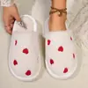 Pantuflas de Algodón Cerradas Gruesas y Cálidas con Suela Gruesa para Mujer, Forma de Corazón, Transfronterizas, para Otoño e Invierno, Interiores y Exteriores, Espuma