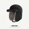 Sombrero Trilby Retro de Pana Estilo Maillard para Hombres y Mujeres, Cálido de Invierno con Protección para los Oídos, Espesado, Antifrío para Exteriores, Gorra de Piloto