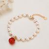 Pulsera de Perlas al por Mayor Ágata Dulce Ágata Colgante de Caqui Caqui Pequeño Gota de Caqui Caqui Ruyi Pulsera de Perlas de Agua Dulce para Mujeres