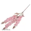Nuevas flores de jacinto artificiales en tallos largos para escenario de hotel y decoración de bodas, flores de glicinia para decoración de interiores, al por mayor