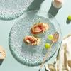 Plato de Vidrio Congelado Plato Plato Hogar Creativo Plato Plano Plato de Frutas ins Snack Postre Plato de Frutas Secas Estilo Nórdico