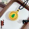 Nuevo Colgante de Calabaza Brújula Estilo Chino Antiguo Arena Dorada para Mujer, Giratorio, Moderno de Alta Gama Incrustado de Diamantes Joyería de Colgante de Calabaza Verde