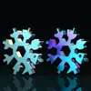 Herramienta Multifuncional de Llave Copo de Nieve, Llave Hexagonal Octagonal de Acero, Ligera y Portátil, Mini Llave Universal 18-en-1