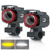 M6 Big Face Cat Motocicleta LED Luz Alta Luz de Pavimentação Super Brilhante com Lente Luz Auxiliar Farol Externo de Veículo Elétrico