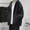 Jaqueta gola alta estilo americano, coleção de outono masculina, exala uma vibe sofisticada e relaxada, moletom cardigã cinza, roupa externa casual