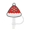 Tampa de palito de Natal personalizada transfronteiriça, capa de palito removível de silicone macio de desenho animado, plugue à prova de poeira, tampa de palito de silicone