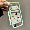 Capa céu estrelado bicolor adequada para Apple 17PRO, capa protetora anti-queda de iPhone18 com desenho animado de graffiti de gato e cachorro