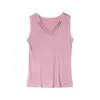 Nuevo Chaleco de Punto de Seda con Cuello en V para Mujer de Huaye, Corte Ajustado, Moderno, Versátil, Top sin Mangas