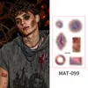 Nuevas Pegatinas de Cicatrices Halloween Mate, Pegatinas de Maquillaje Faciales Realistas No Reflectantes Impermeables y a Prueba de Sudor, Pegatinas de Tatuajes