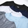 Camiseta de verano de manga corta de malla de seda de hielo de color sólido para hombre, hueca, transpirable, de secado rápido, de media manga, deportiva informal para hombre