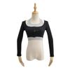 Conjunto de dos piezas de top con tirantes y escote en V para chica sexy y sexy, nuevo otoño 2022, cárdigan corto ajustado de manga larga para mujer