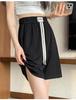 Calças finas de seda gelada de cinco pontas para mulheres, novas calças de verão de perna larga, calças médias soltas, uso externo reto, casual, moderno, shorts esportivos