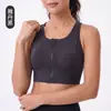 Sujetador push-up de alta intensidad transfronterizo con inserciones de malla, cierre frontal, copa fija integrada a prueba de impactos para fitness y yoga