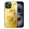 Adecuado para funda de vidrio templado Apple 15, 17PROMAX flor rosa amarilla 14 cubierta protectora, iPhone 16