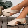 Comercio exterior 2026 primavera/verano sandalias de mujer estilo coreano con tiras cruzadas, puntera abierta, tacón bajo, cuero suave, casual, planas, sin cordones, para uso en exteriores