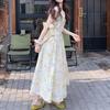 Vestido Floral sin Mangas Dulce Estilo Francés para Mujer, Nuevo Tendencia Verano 2026 Vestido Tanque de Cintura Alta Reductor de Edad