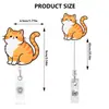 Clip de cocodrilo retráctil de gato y perro de dibujos animados acrílico soporte para gafete de fácil extracción clip retráctil regalo médico giratorio