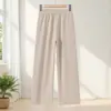 Calça larga reta de inverno para mães 2026, solta e casual, emagrece, moda outono, calça casual versátil
