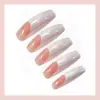 Manicure Doce e Descolada Mais Vendida Transfronteiriça Europeia e Americana Manicure Francesa Preta Adesivo Laço Unhas Vestíveis Atacado Unhas