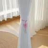 Amarra de Cortina Laço de Borboleta de Pérola Simples para Cortina Transparente Decoração Ajustável Sem Furos