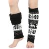 Calcetines gruesos con forro polar para mujer, de punto navideño, de lana, con copos de nieve y cervatillo, para otoño e invierno.