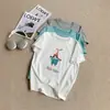Chapéu de Algodão Cartoon Floco de Neve Fresco de Verão, Camiseta de Manga Curta Estampada para Menina, Blusa Respirável Versátil que Reduz a Idade