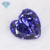 Huagang Gem Corazón Forma Azul Tansang Zircón Piedra Desnuda Venta al por Mayor Sintético Azul Tansang Joyería Anillo