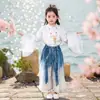 Hanfu Infantil Primavera Outono 2026 Novo Estilo Crianças Bonitas Fantasia de Performance para Jardim de Infância Fantasia Antiga Melhorada Roupas de Recitação para Meninas