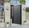 Puerta de Patio de Villa de Aleación de Aluminio, Puerta Exterior Moderna de Acero Inoxidable de Apertura Simple/Doble, Puerta de Entrada de Jardín de Hierro Forjado Rústico