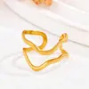 Moda Europeia e Americana Anel Exagerado de Aço Inoxidável para Mulheres Ouro 18K Simples Estilo Ins Anel de Design de Ponta Joias Atacado