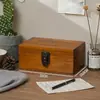 Caja de Madera con Tapa de Color Retro Caja de Madera con Cerradura para Almacenamiento en Casa Caja de Almacenamiento Organizadora para Joyería, Collares, Pendientes