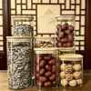 Potes de Vidro Borossilicatado Quadrados Personalizados para Armazenamento, Garrafas de Armazenamento para Cozinha para Doces, Temperos e Chá, Recipientes Selados