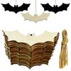 30 Piezas Murciélago Inacabado de Halloween Manualidades de Madera DIY Forma de Murciélago de Madera Hueca Decoración Colgante