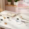 Colgante de aleación de gato acostado de dibujos animados con goteo de aceite, Amuleto de gato lindo multicolor, Accesorios para pulseras, collares, joyería DIY