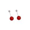Arete de Uña de Oreja de Jade Blanco Femenino Calcedonia Blanca Tornillo Uña Hueso de la Oreja Temperamento Retro Nuevo Estilo Chino Antiguo Perforación de Cuentas Redondas Aretes Mini